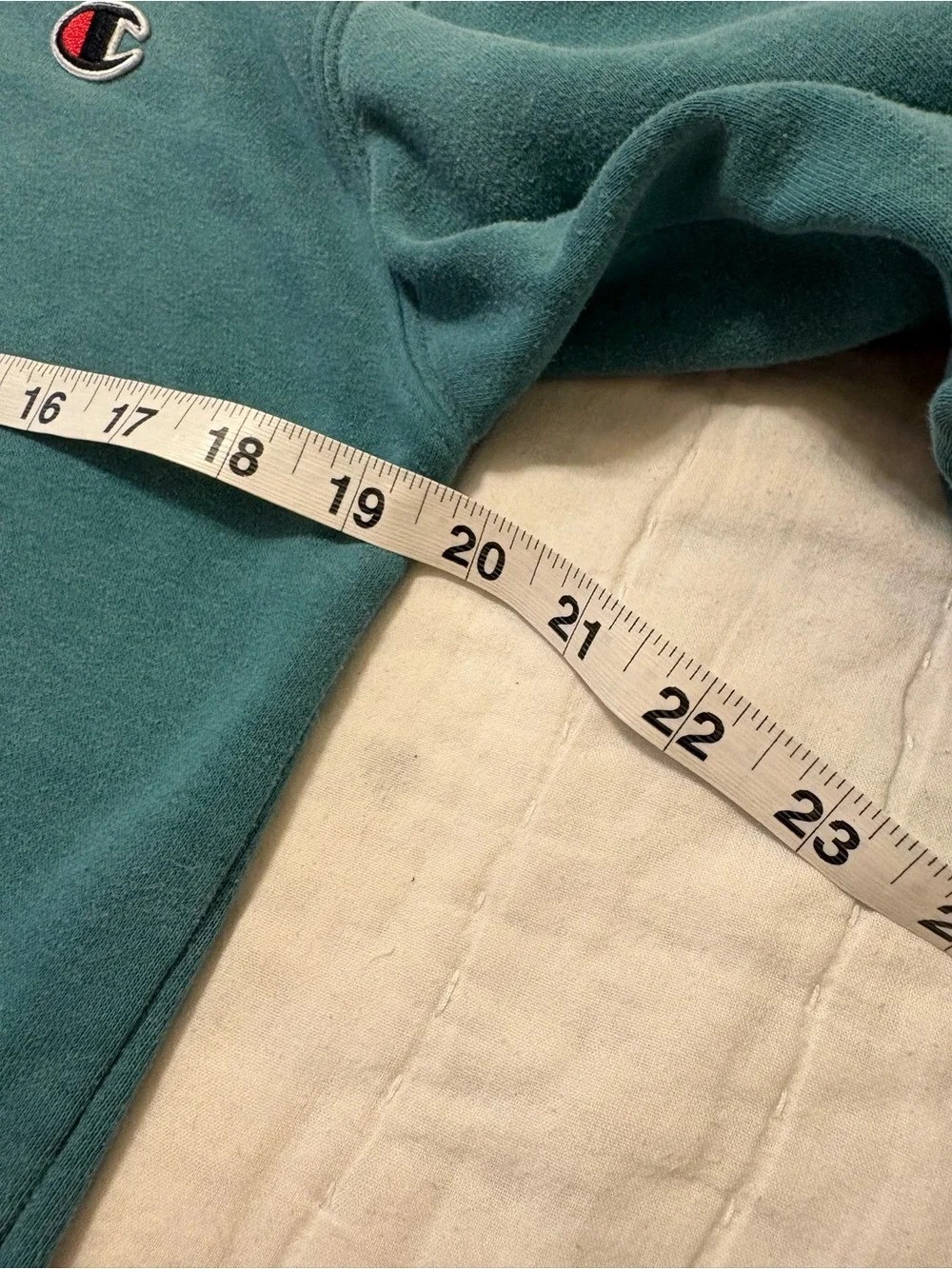 Champion Boys Hoodie Size L 14/16 Blue Green Pullover Sweatshirt K014